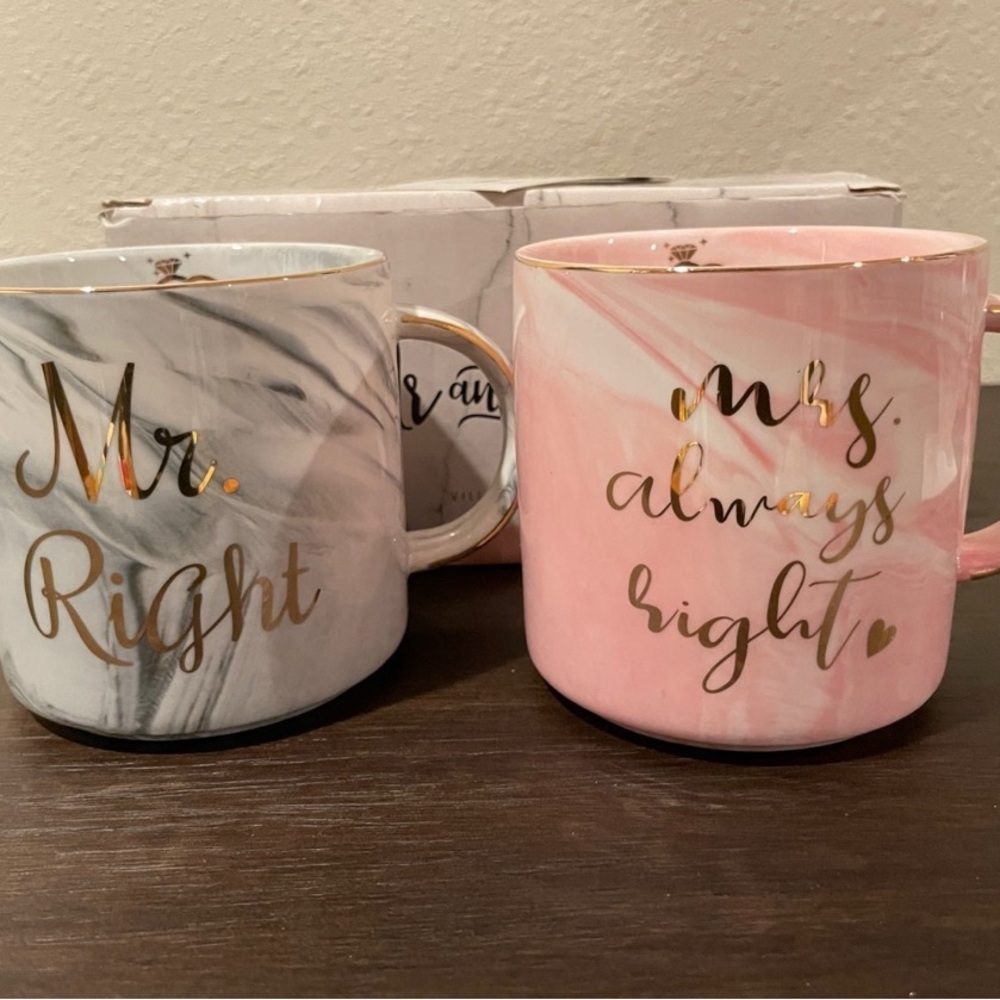 Mr Right Mrs Always Right Couple Coffee Mugs Wedding Gifts Bridal Shower